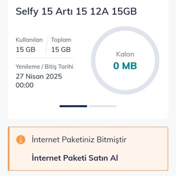 Taahhütlü 15+15 GB Kampanyasında Hediye İnternet Kullanılamıyor