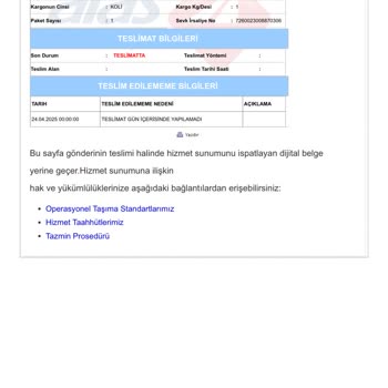 Aras Kargo İncirtepe Şubesinde Kargom Bir Türlü Teslim Edilmiyor