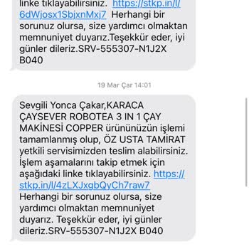 Karaca Çay Makinem Defalarca Servise Gitti, Sorunlar Çözülmedi Mağdurum