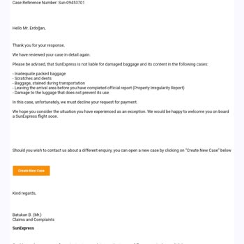 Valiz Hasarı Sonrası Yetersiz Destek Ve Mağduriyet