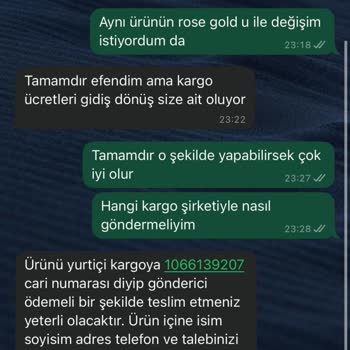 Değişim İçin Çift Yönlü Kargo Ücreti Alındı