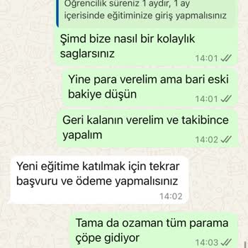 Kayıt Ücreti İadesi Yapılmadan Tekrar Ücret Talep Edilmesi Ve İletişim Sorunu