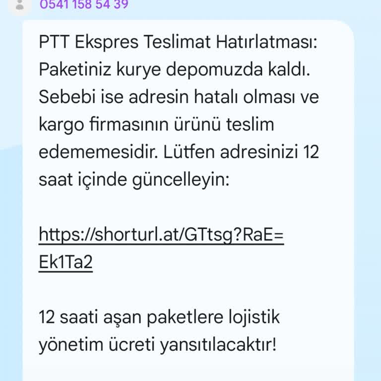 PTT Ekspres Adıyla Gelen Sahte Mesaj Ve Kişisel Veri Endişesi