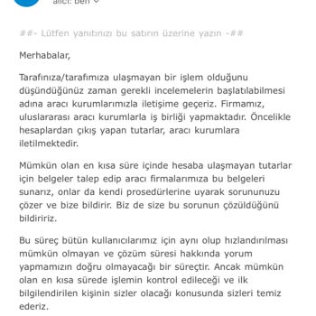 Hesabıma Yatırdığım Para İade Edilmedi Ve Sürekli Oyalandım