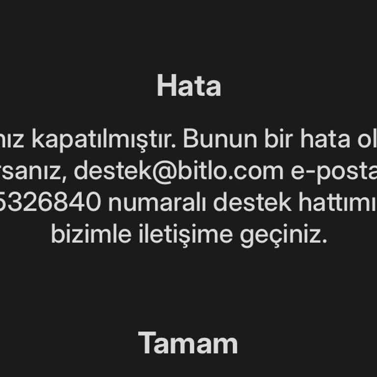 Bitlo Kimlik Doğrulaması Sonrası Hesabım Haksız Yere Kapatıldı!