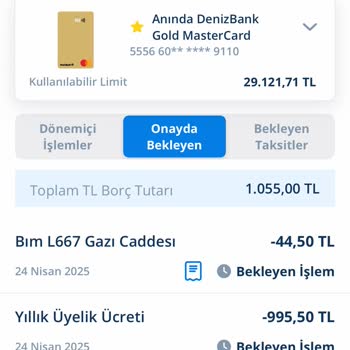 Denizbank'ın Yıllık Kart Aidatı Kesintisi Ve İade Talebi