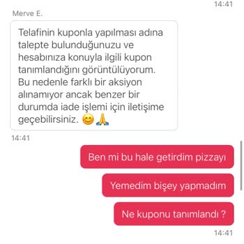Dağılmış Pizza Ve Yetersiz Kupon İadesiyle Hayal Kırıklığı