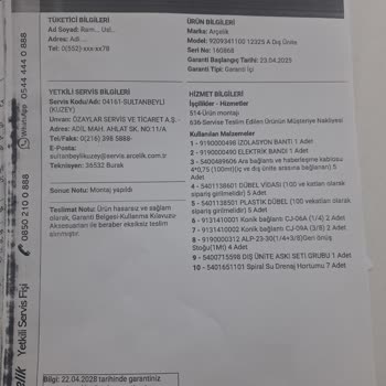 Arçelik 12325 A Klima Montajında Ciddi Servis Hataları Ve Ürün Eksiklikleri Nedeniyle Mağduriyet