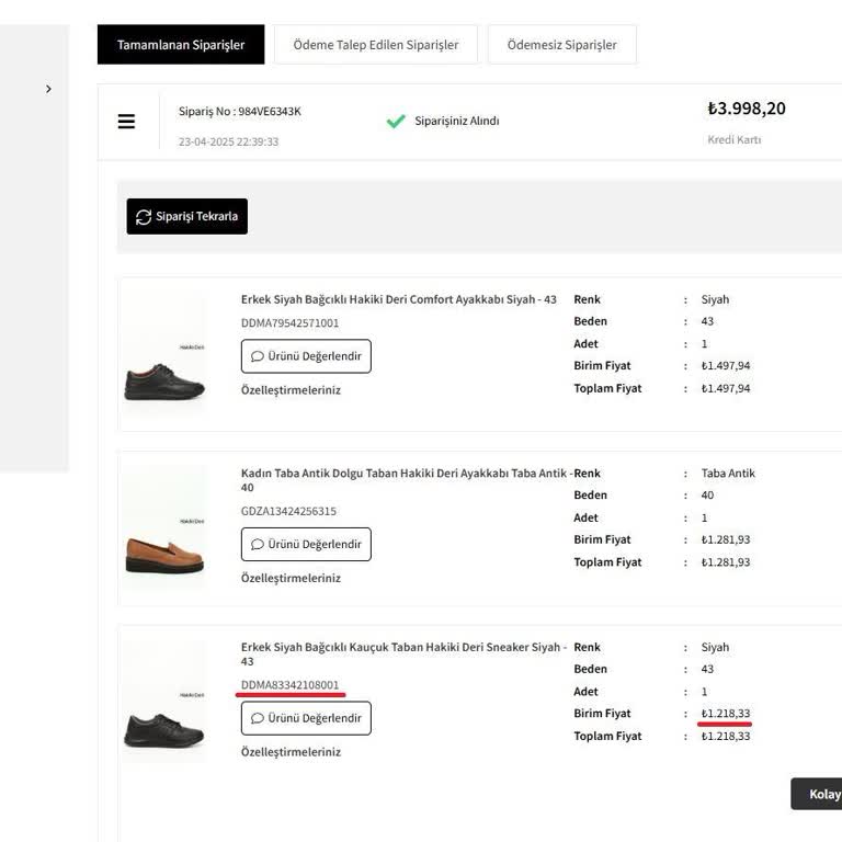 Satın Aldığım Ayakkabının Stokta Olmaması Ve Siparişimin İptal Edilmesi Mağduriyetim