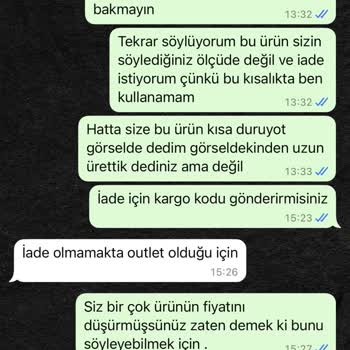 Siparişimde Yanlış Ölçü Bilgisi Verildi İade Kabul Edilmedi