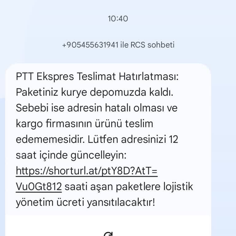 Kişisel Bilgilerimle Sahte PTT Kargo Bildirimi Alıyorum
