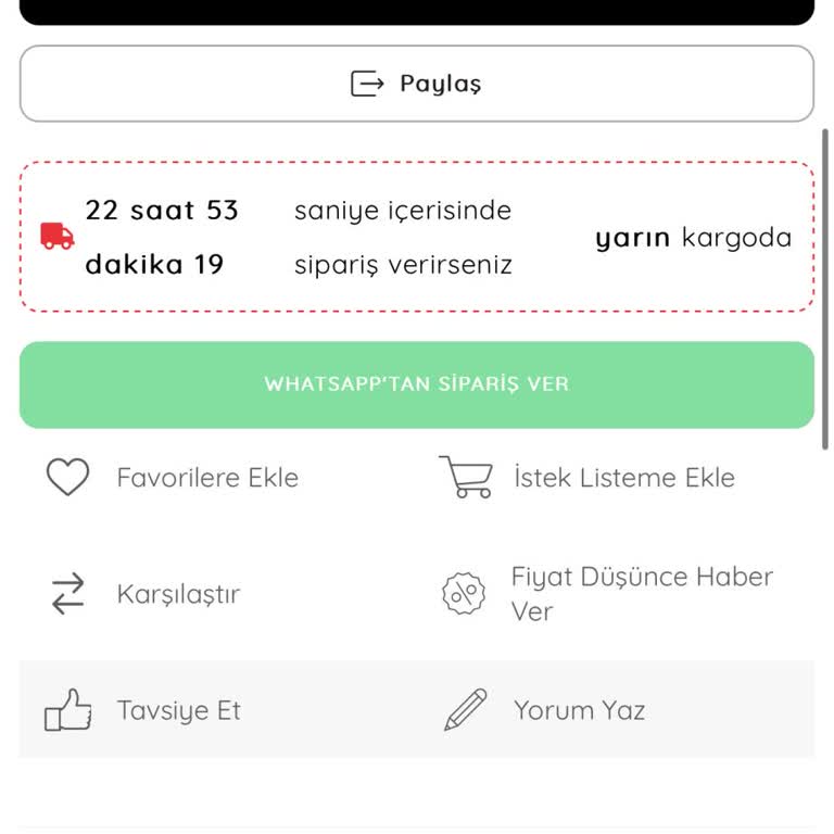 Yanıltıcı Yarına Kargo Sözü Yüzünden Ürünü Zamanında Alamadım