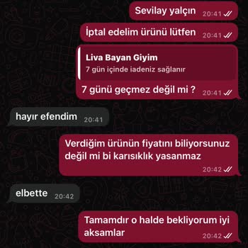 Liva Bayan Giyim'den Alışveriş Sonrası İade Ve İletişim Sorunları