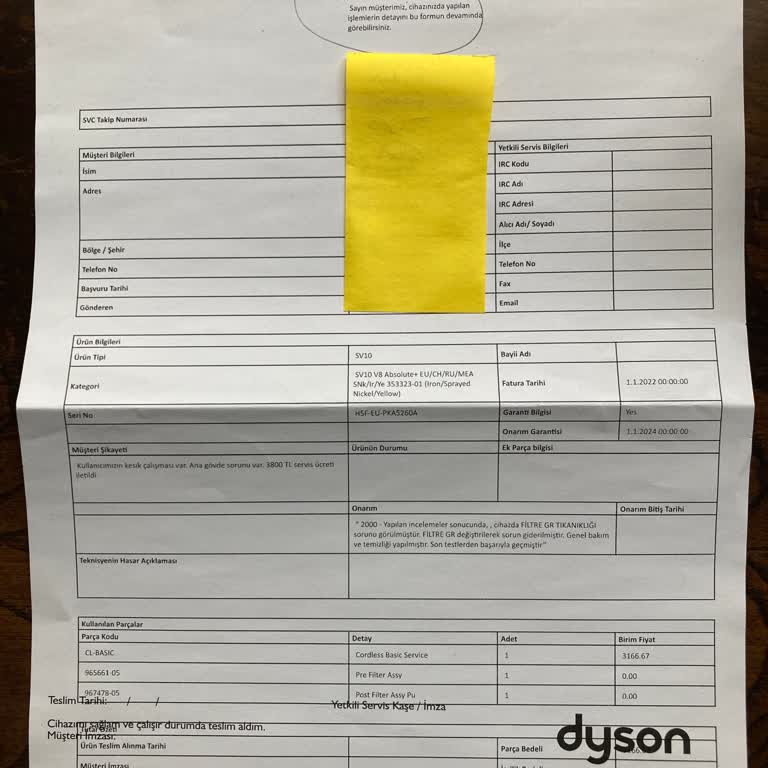 Dyson V8 Süpürgem Tamir Sonrası Yine Bozuk Para İademi Alamıyorum