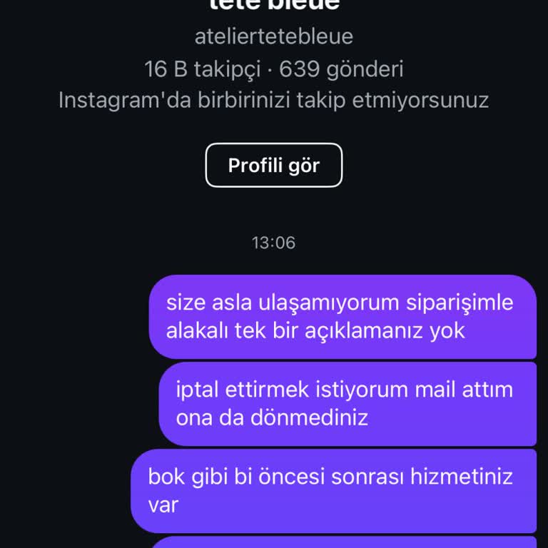 Sipariş Sonrası Tamamen İletişimsiz Kalan Marka Hayal Kırıklığı