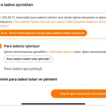 Temu Ücret İadesini Geciktiriyor Ve Müşteri Hizmetleri Oyalıyor