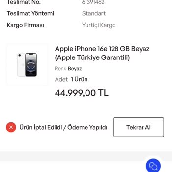 Sipariş Edilen Ürünün Teslim Edilmemesi Ve Fiyat Artışı Sonrası Yeniden Satış
