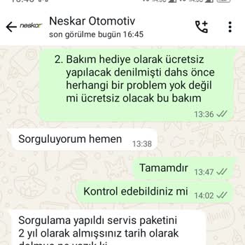 Ücretsiz Bakım Hakkım Destek Eksikliği Ve Yanlış Bilgilendirme Nedeniyle Mağdur Oldum