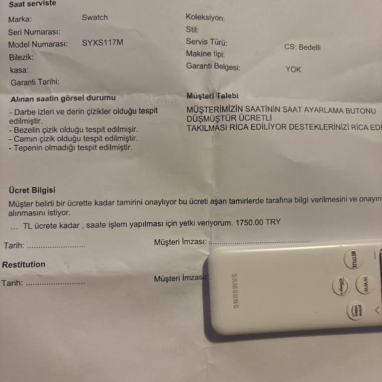 Swatch Saatimin Basit Parçası Bulunmadı, Mağdur Edildim