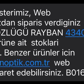 Stokta Var Denilen Gözlük Siparişim Keyfi Olarak İptal Edildi