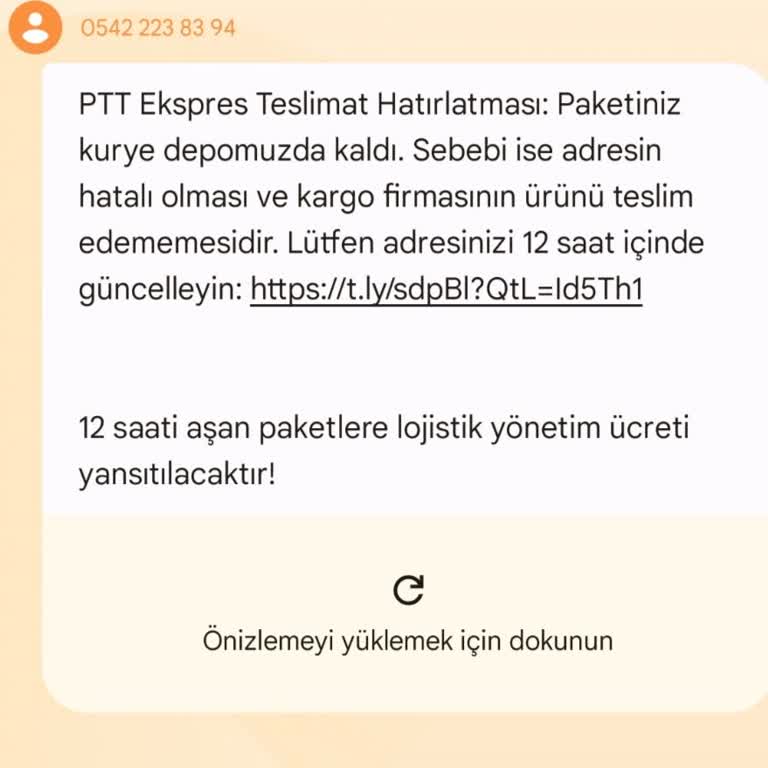 PTT Ekspres Adıyla Gelen Sahte Mesaj Mağduriyeti