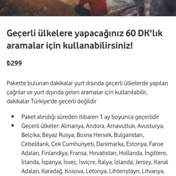 Vodafone Yurt Dışı Paketinde Haksız Aşım Ücreti Sorunu!