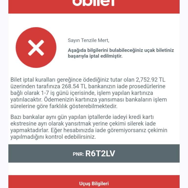 Deprem Sonrası Bilet İptalinde Yetersiz İade