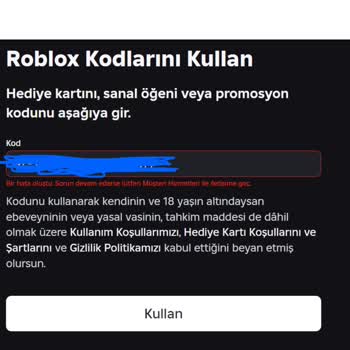 Satın Aldığım Robux Kodu Aktif Edilmedi, Mağduriyetim Giderilmiyor