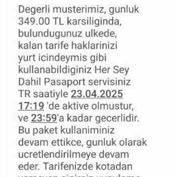 Kapalı Olan Vodafone Türkiye Hattıma Yurt Dışında Haksız Ek Ücret Yansıtılması