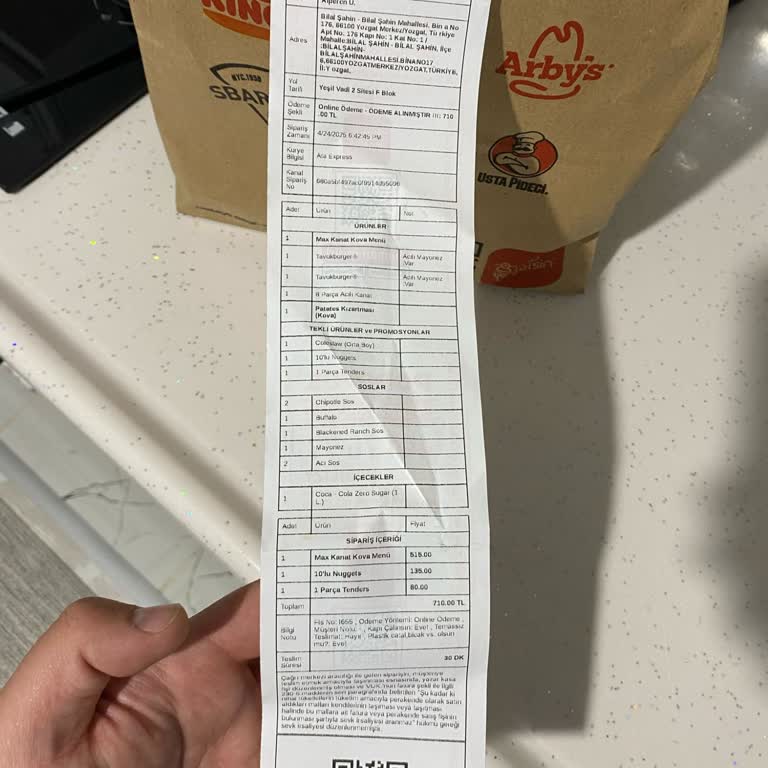 Popeyes Yozgat Siparişimde Eksik Ürün Ve Çözüm Sunulmaması