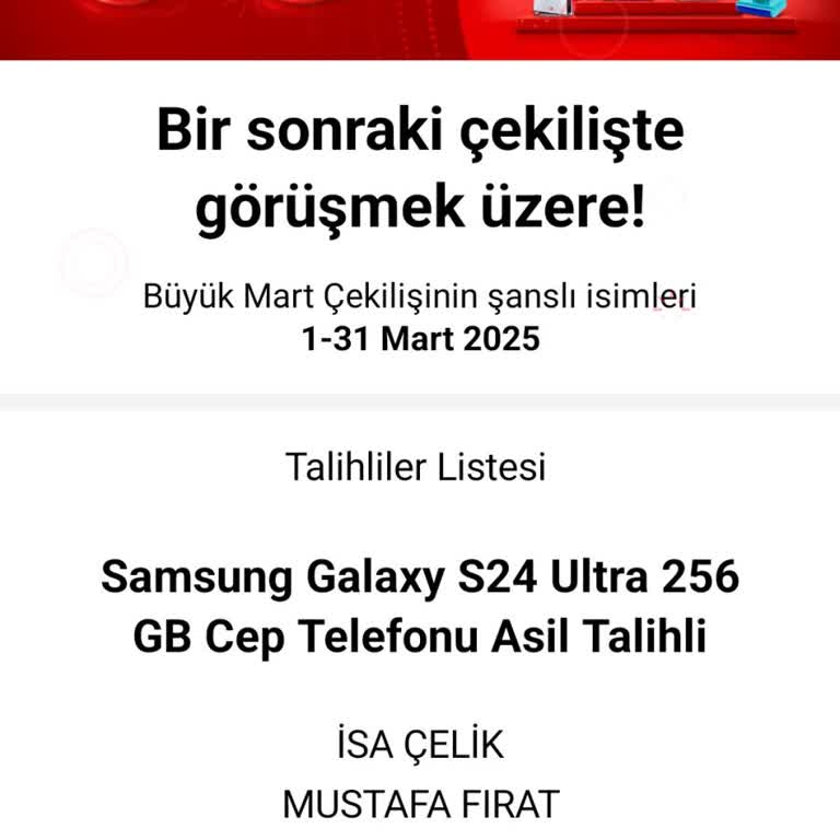 Vodafone Çekiliş Sonucu Şeffaf Değil, Yanıt Alamıyorum