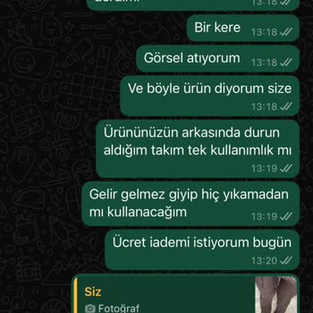 Aldığım Takım Hem Kalitesiz Hem De İade Süreci Sorunlu