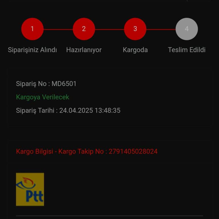 Sipariş Verdim, Ürünlerim Ve Kargo Bilgisi Yok