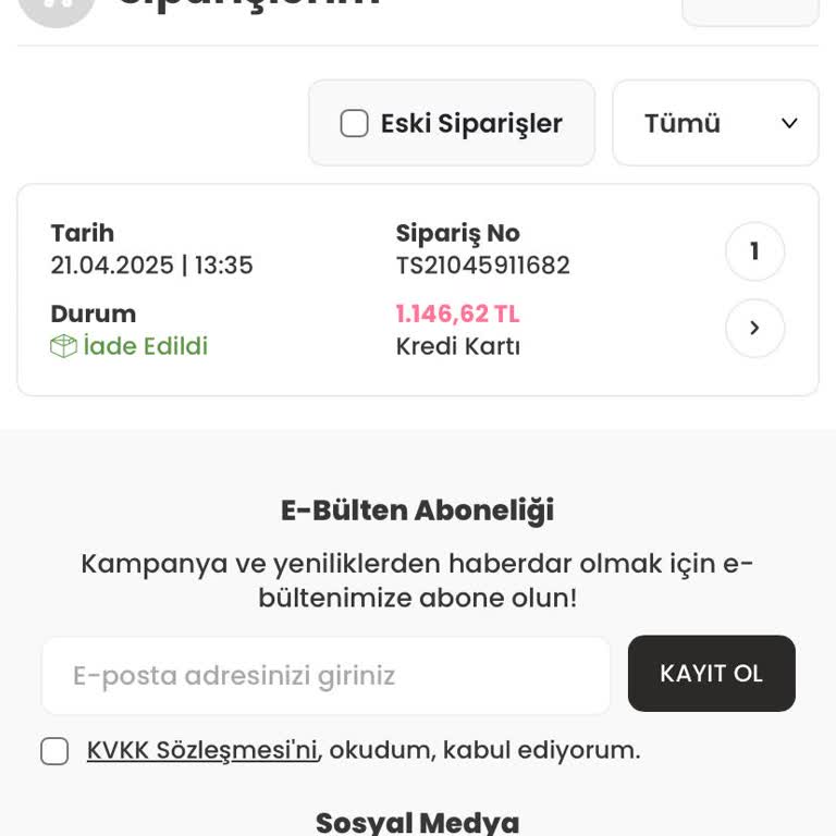 İptal Edilen Siparişin İadesi 3 Gündür Hesabıma Yatmadı