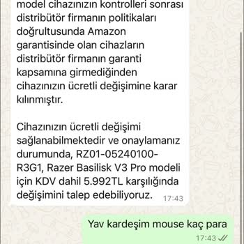 Bir Ayda Bozulan Mouse İçin 3 Katı Masraf İstediler