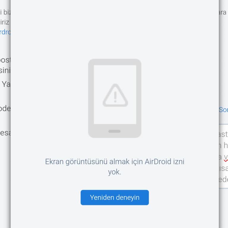 AirDroid Uygulamasında Sürekli Kontrol Ve Yansıtma Hataları