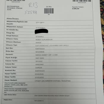 Teknik Servis Sorunu Nedeniyle Sürekli Aynı Arızayı Yaşayan Robot Süpürge