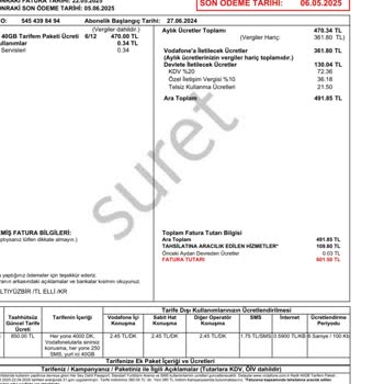 Faturama İzinsiz Vodafone Tahsilatına Aracılık Hizmeti Ücreti Yansıtıldı