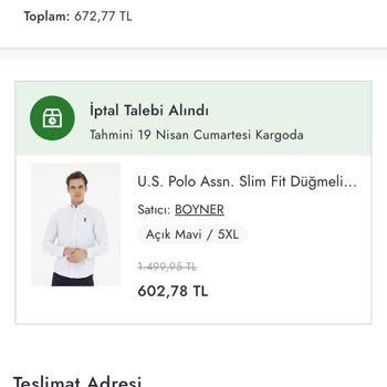 Siparişimin Kargoya Verilmemesi Ve Bilgim Dışında İptal Edilmesi