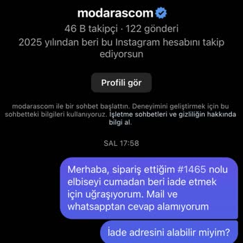 İade Adresi Verilmediği İçin Elbiseyi İade Edemiyorum