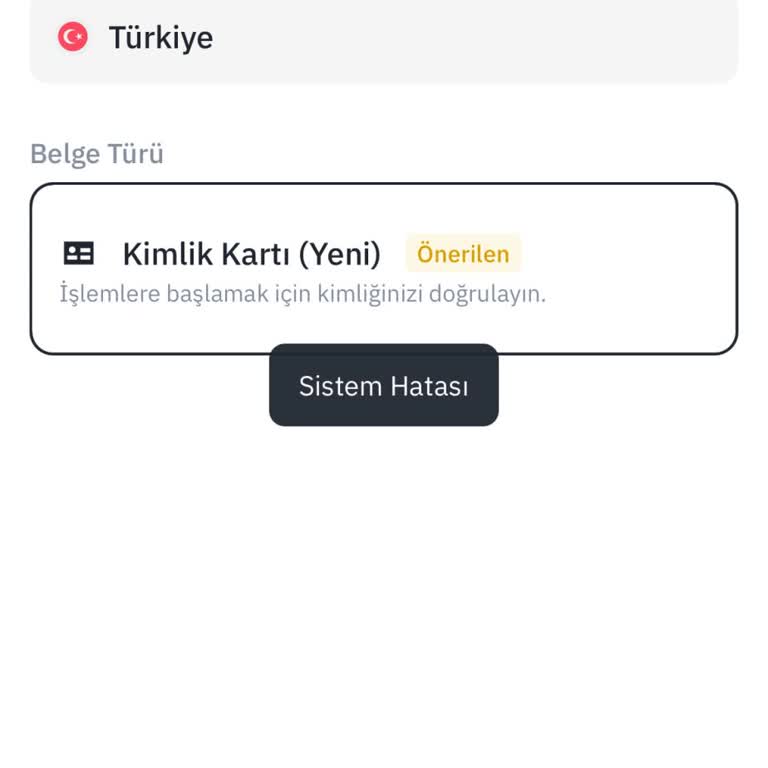 Binance TR Hesabımda Kimlik Doğrulama Sorunu Ve Sistem Hatası