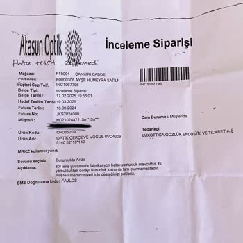 Kusurlu Gözlük Ve Yetersiz Müşteri Hizmeti Nedeniyle Mağduriyet