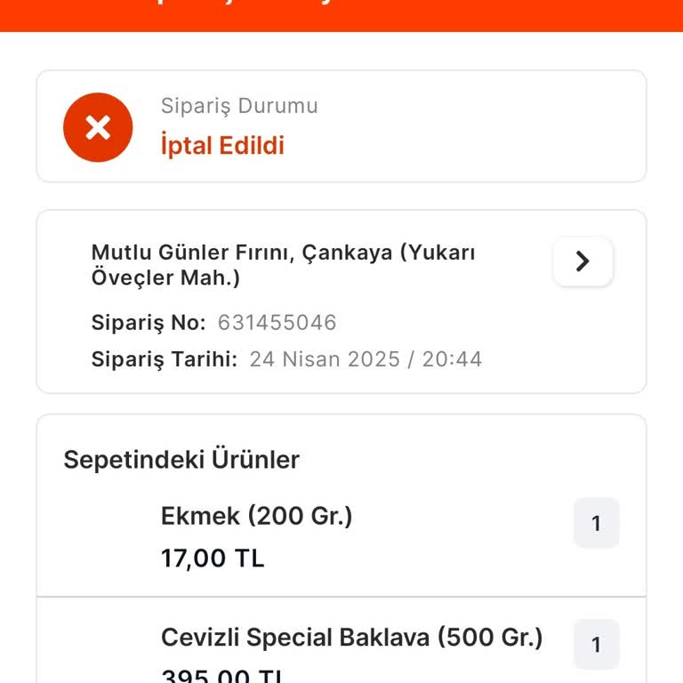 Migros Yemek Siparişlerim Gerekçesiz İptal Edildi Destek Yetersiz Kaldı