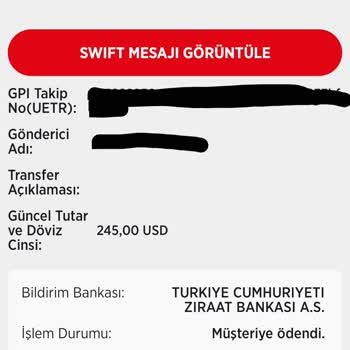 Yurt Dışı Para Transferim 10 Gündür Hesabıma Geçmedi