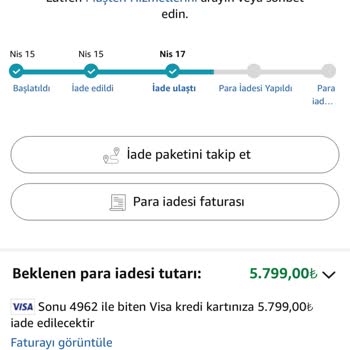 Para İadesi Yapılmadı, Müşteri Hizmetlerine Ulaşamıyorum
