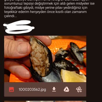 Midye Dolma İçinde Midye Eti Olmaması Ve Şube İlgisizliği
