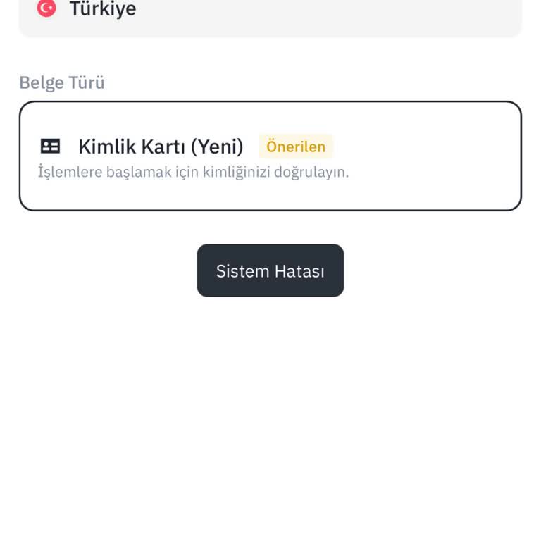 Binance TR Kimlik Doğrulama Sistem Hatası Nedeniyle İşlem Yapamıyorum