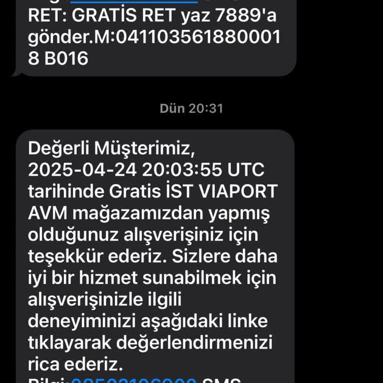 Yapmadığım Alışveriş İçin Teşekkür Mesajı Aldım