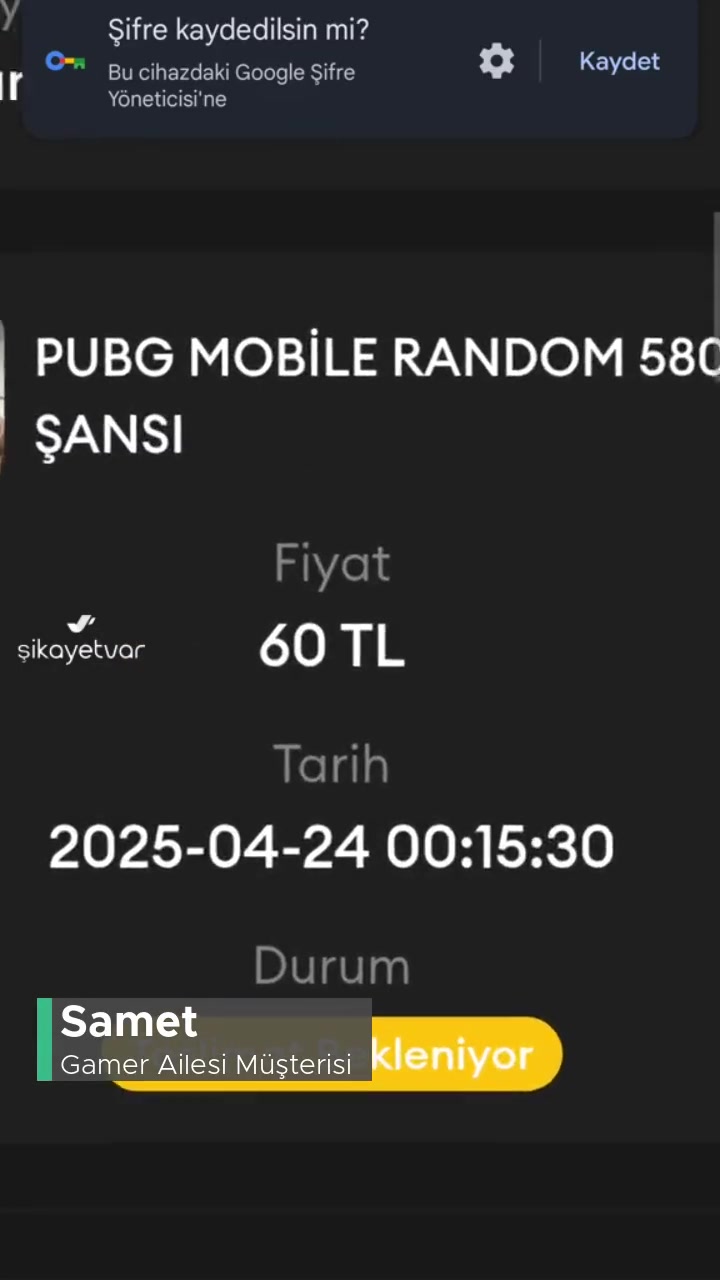 Gamer Ailesi 60 TL UC Şans Paketim Yüklenmedi! videonun kapak resmi