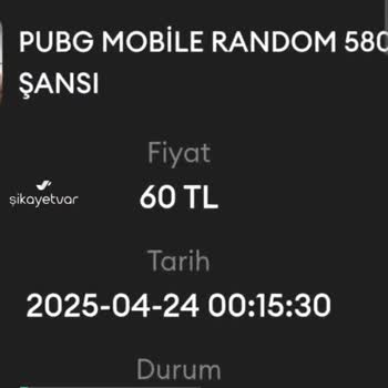 Gamer Ailesi 60 TL UC Şans Paketim Yüklenmedi!